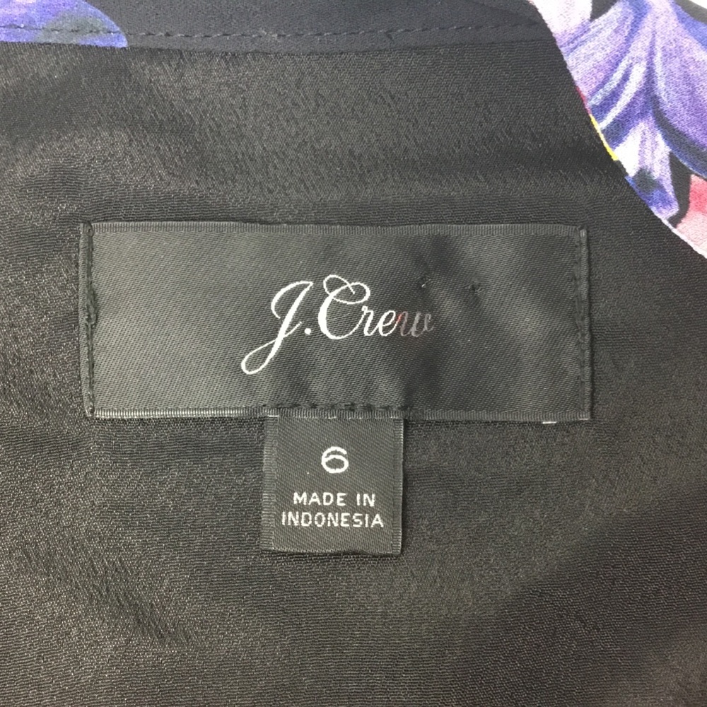 J. Crew Tie Neck Ruffle Midi Dress in Midnight Dutch Floral Size 6 - Picture 11 of 14